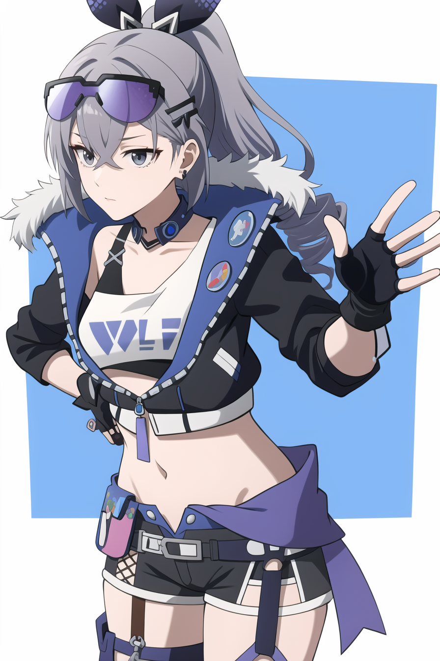 25542-1660228108-silverwolf,grey hair,long hair,grey eyes,eyewear on head,jacket,gloves,ponytail,black jacket,fingerless gloves,shorts,bronya zay.png